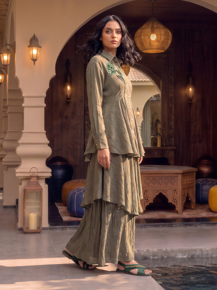 Folie Hand-Embroidered Layered Co-ord Set