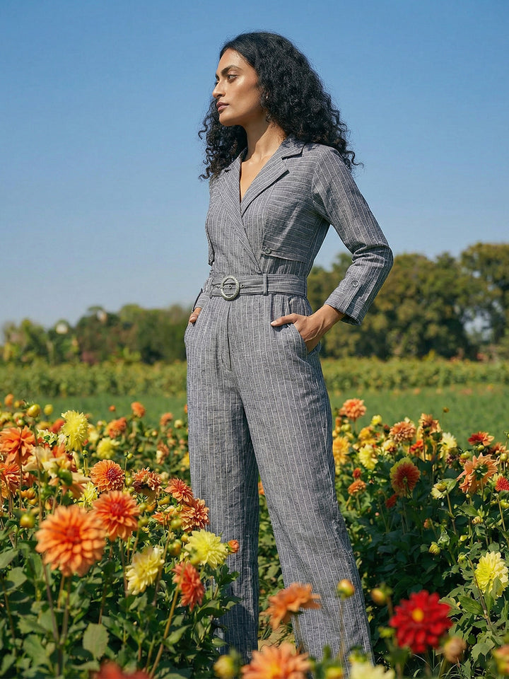 Graphite Stripe Jumpsuit