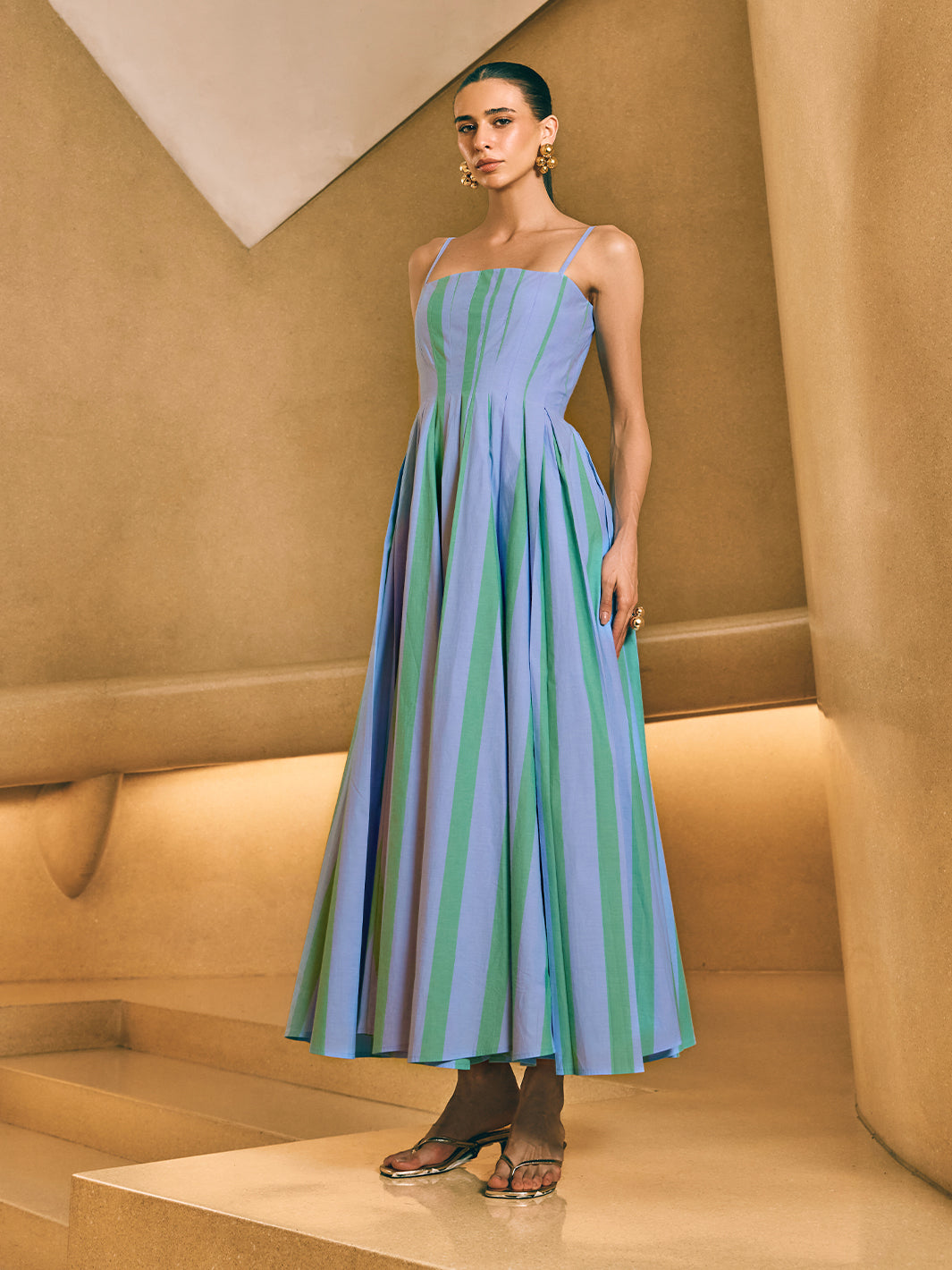 Strappy Maxi Stripe Dress