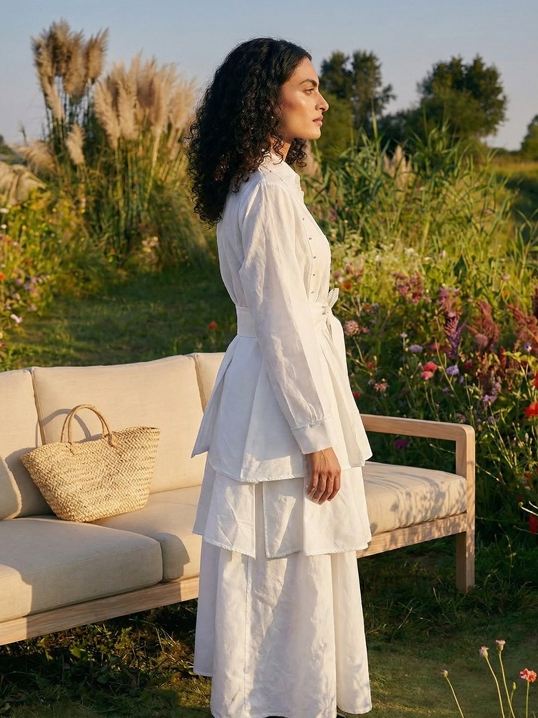 Lychee Layered White Pants