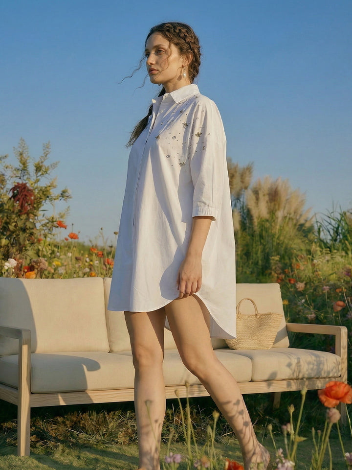 Summer Embroidery Freesize Shirt