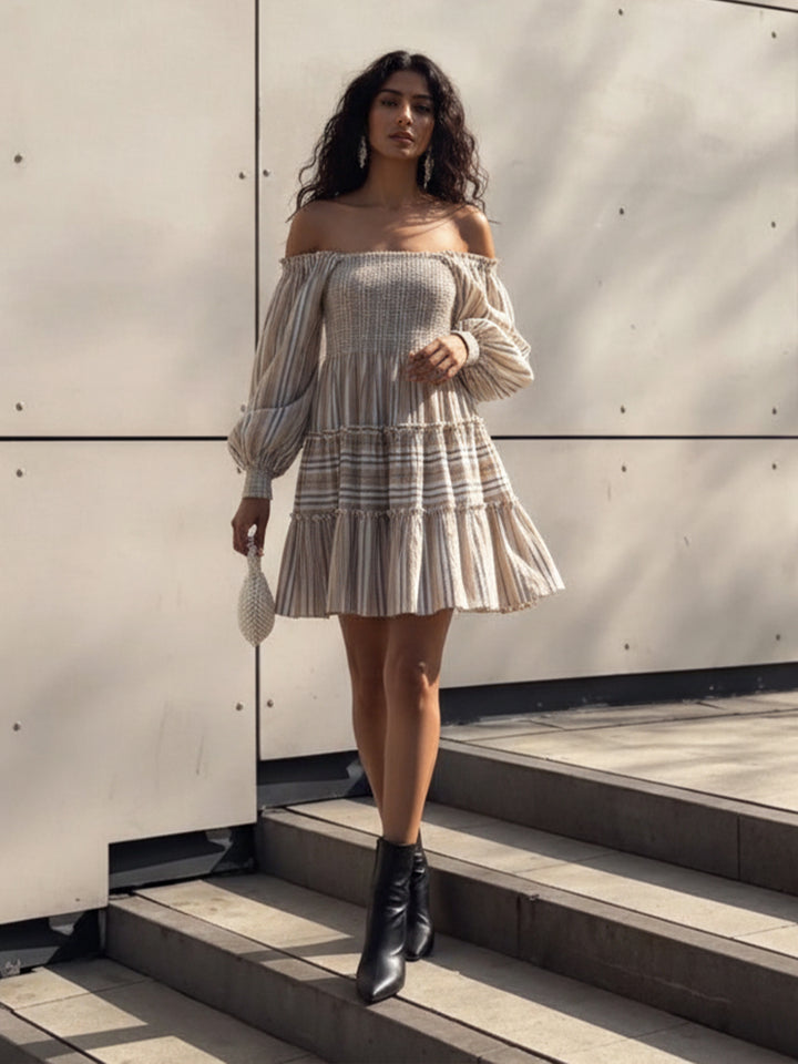 Smocking Stripe Dress