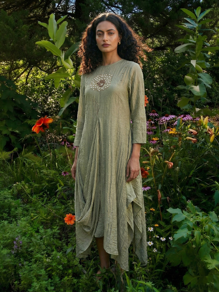 Kunafa Long Cowl Cotton Dress