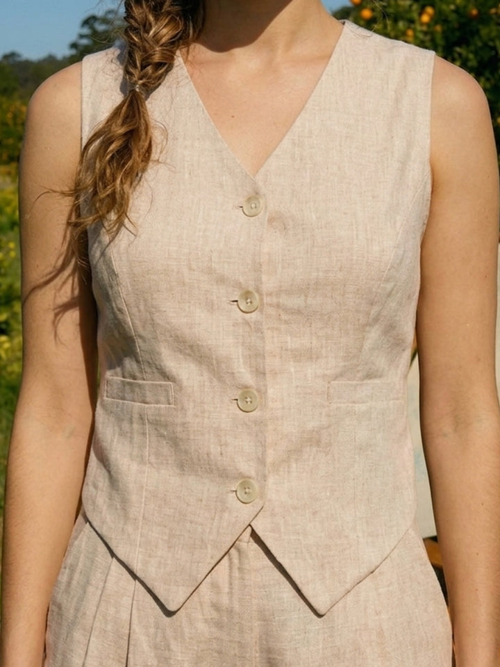 Apricot Cotton Linen Co-ord Set