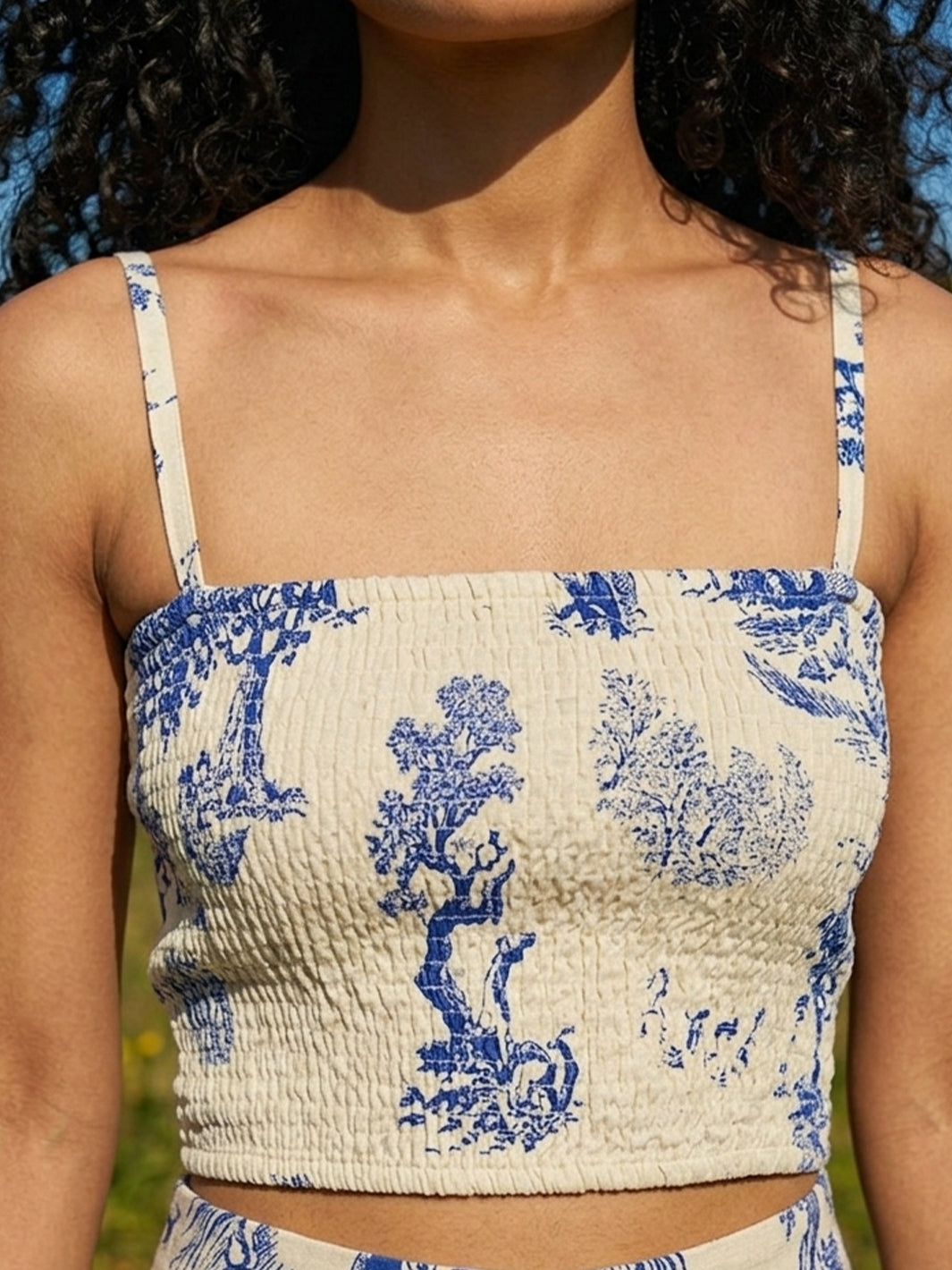 Lagoon Smocking Crop Top