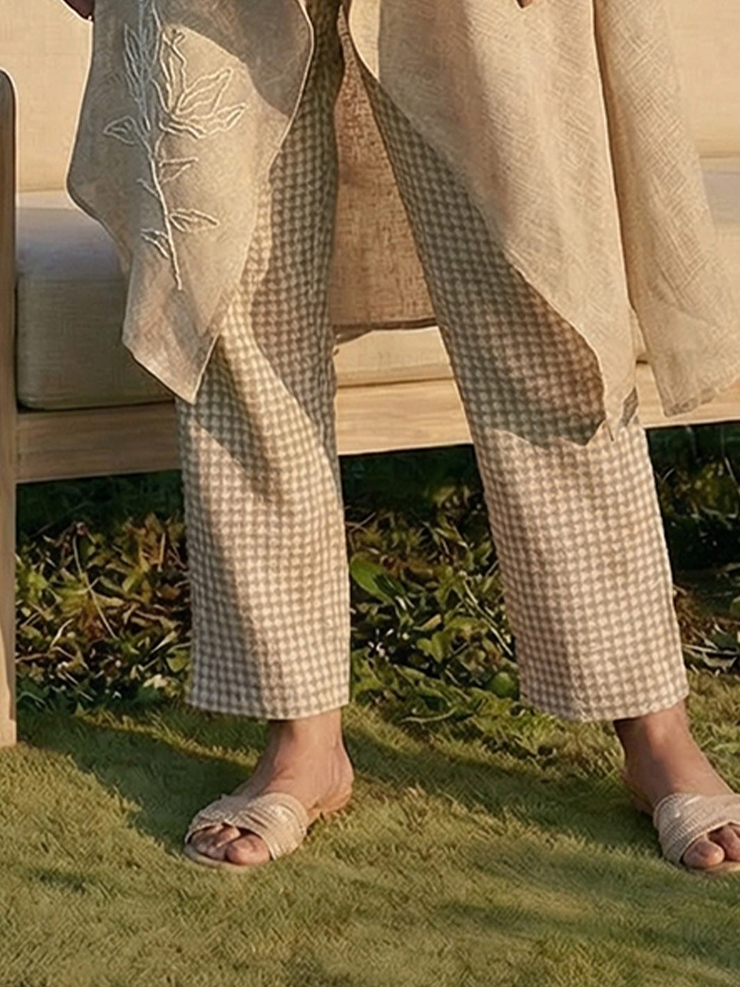 Sandalwood Embroidered Floral Co-ord set