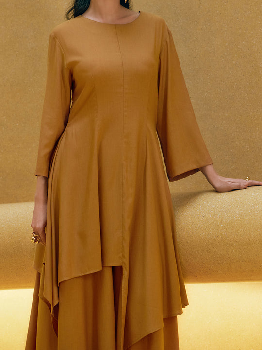 Buttery Caramel Asymetric Tunic