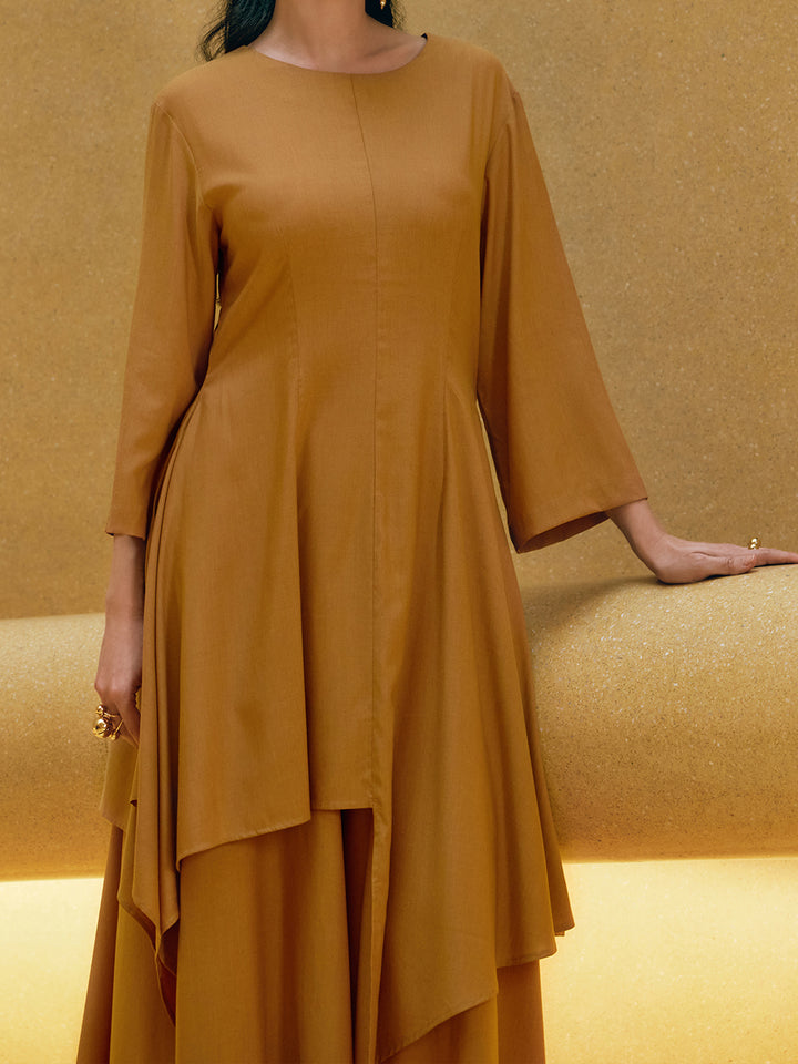 Buttery Caramel Asymetric Tunic