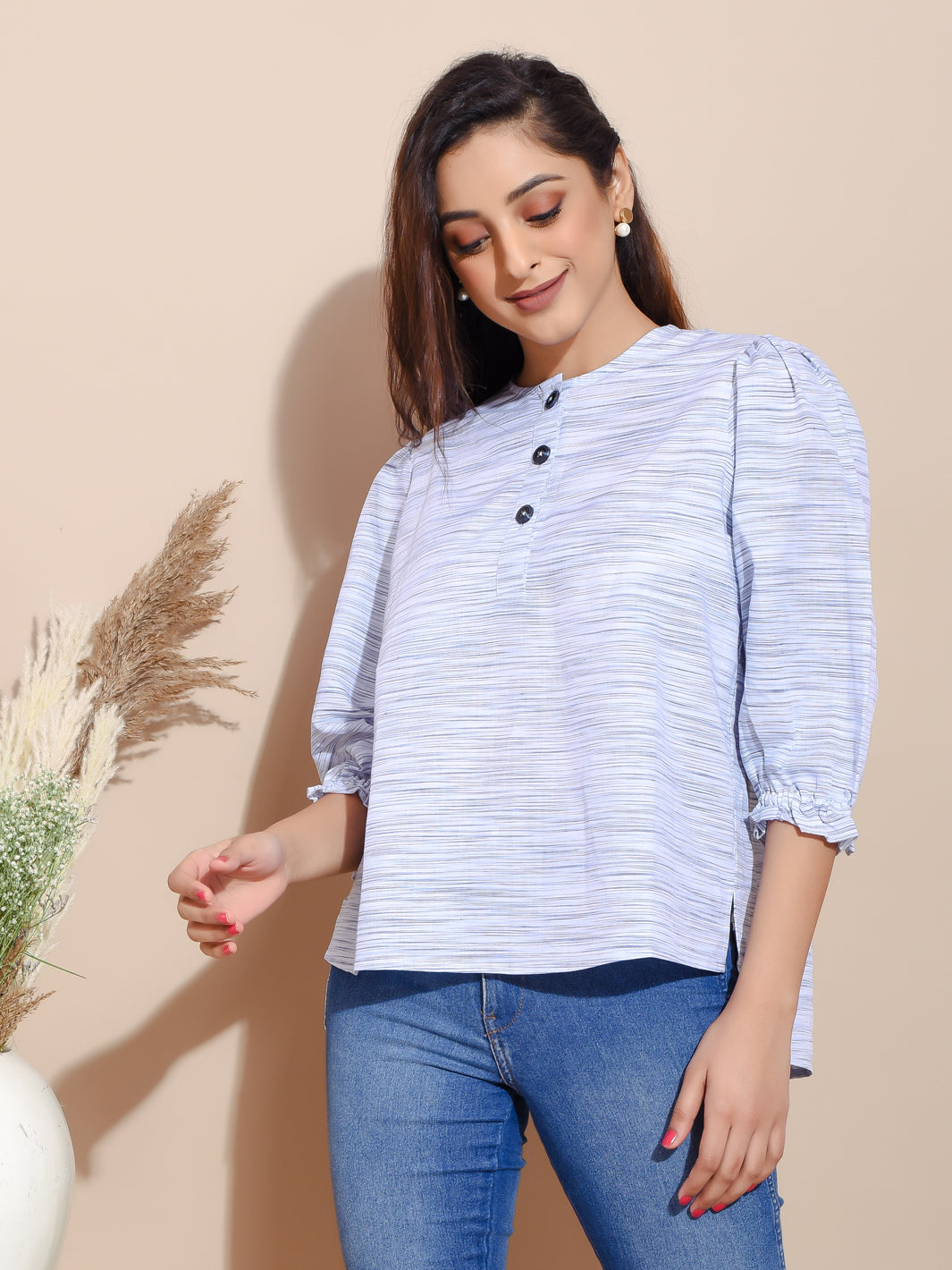 Stripe Linen Gerald Top 5