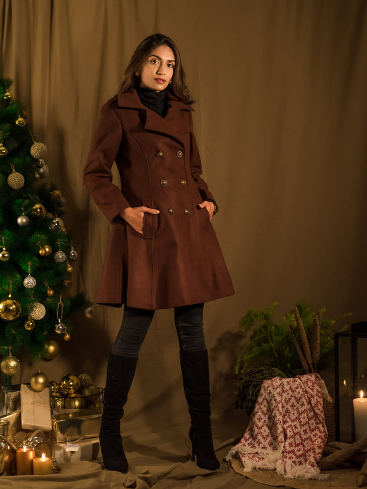 Bruno Brown Wool Coat 3