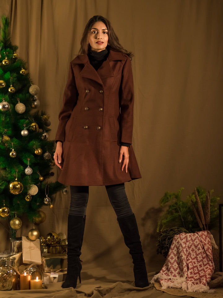 Bruno Brown Wool Coat 1