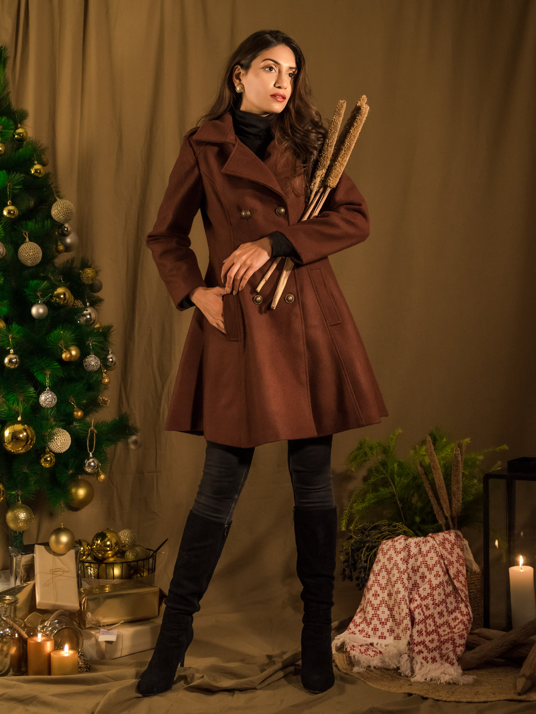 Bruno Brown Wool Coat 5