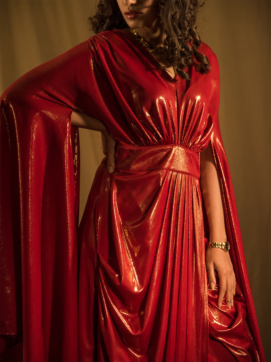 Le Bain RED Metallic Gown 6