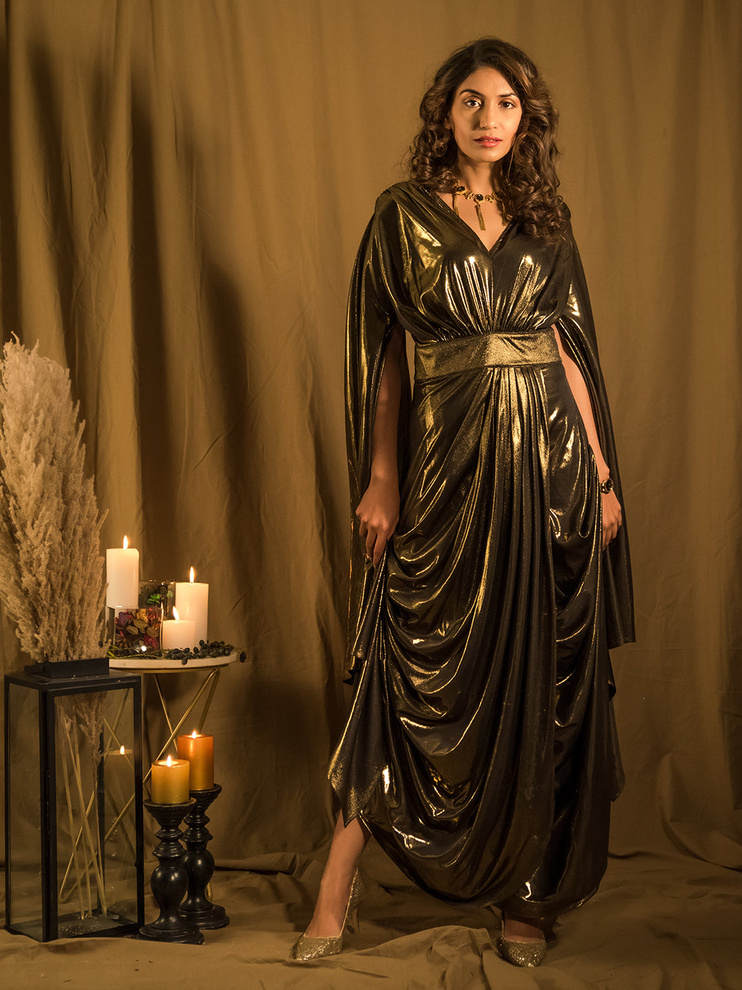 Le Bain Gold Metallic Gown 1