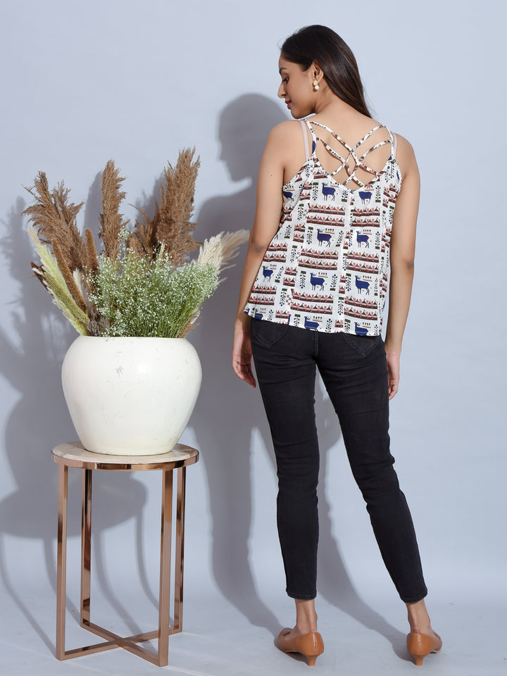 Strappy top with print 3