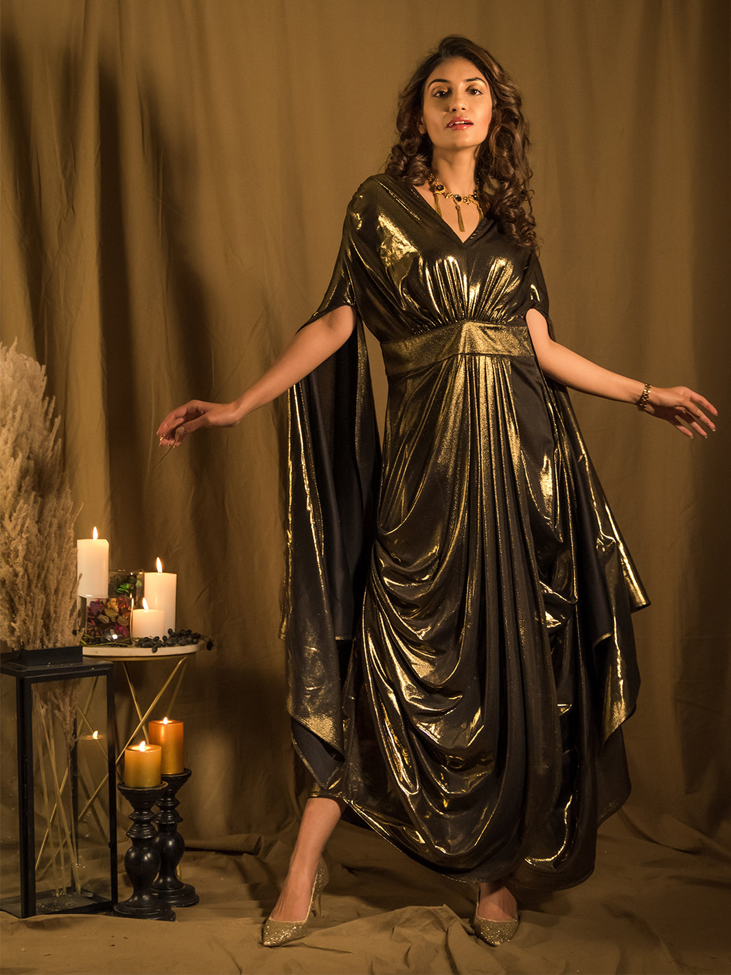 Le Bain Gold Metallic Gown 2