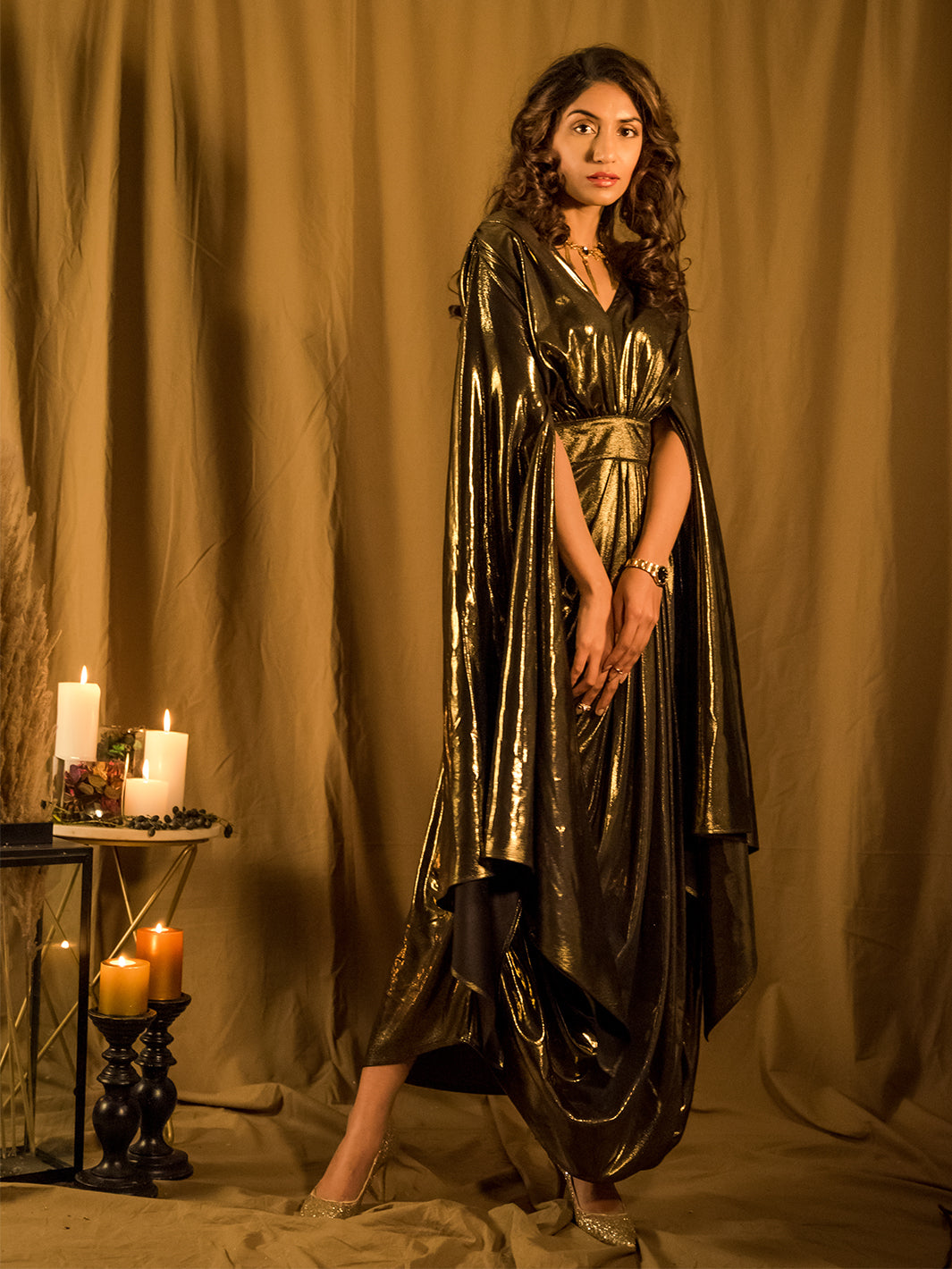 Le Bain Gold Metallic Gown 3