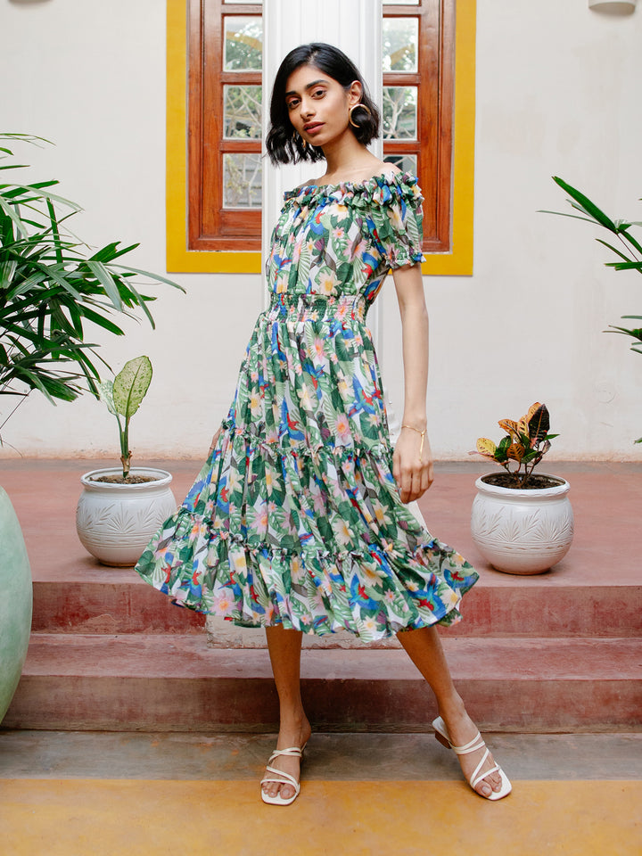 Lovebird Tropical Summer Dress 1