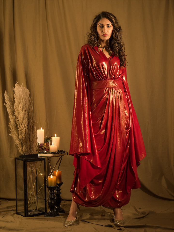 Le Bain RED Metallic Gown 3