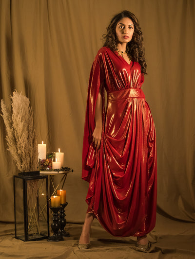 Le Bain RED Metallic Gown